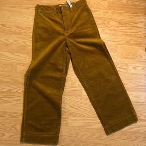 Madewell Slim Emmett wide legged cropped cords